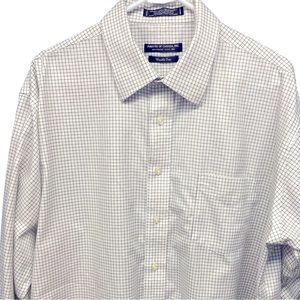 Forsyth of Canada Shirt 17.5 36/37 White with Black Grid